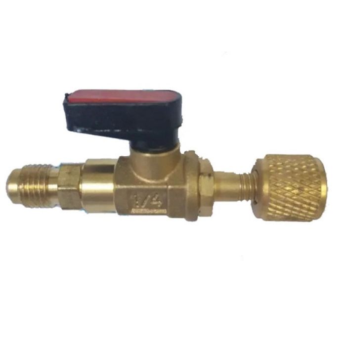 Кран Вентиль 1/4 х 1/4 латунь МС 90328 Mastercool