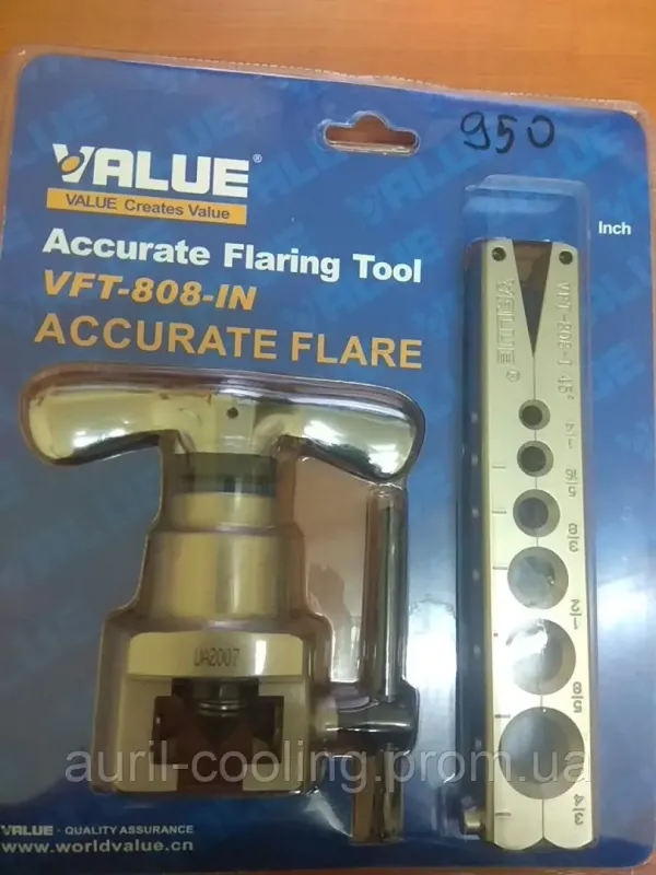 Набір для вальцювання труб з ексцентриком VALUE VFT 808-IN (одна планка, одне вальцювання)