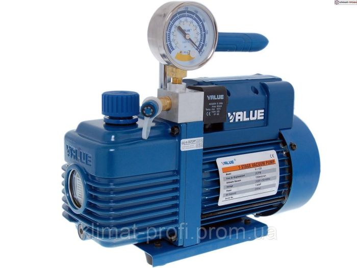 Вакуум-насос VALUE V-i120SV (1 ступ., 51 л/хв.) з манометром